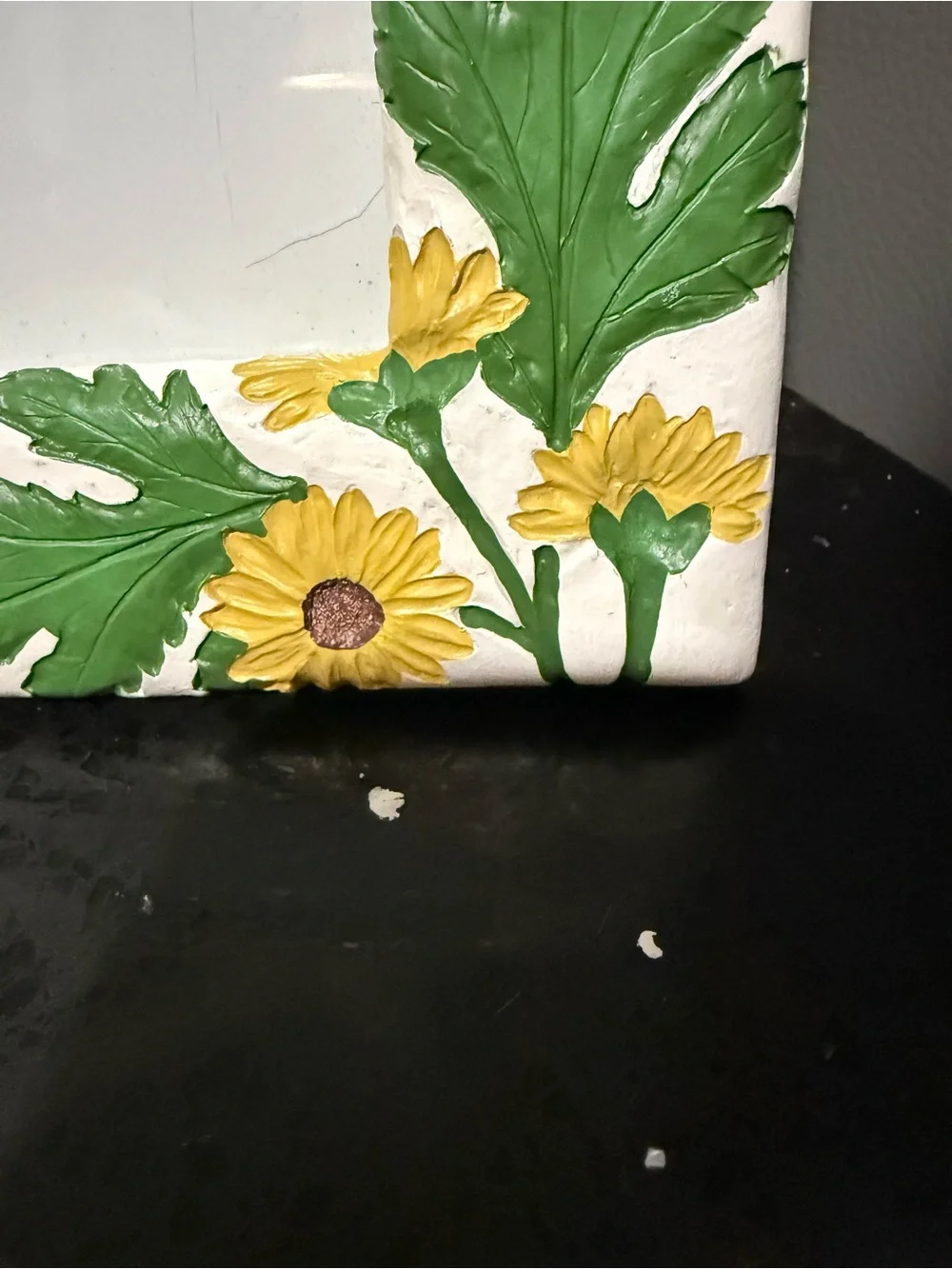 Carr Frames Sunflowers Floral Photo Hand Painted Resin Frame 9”x7” (photo 4”x6”